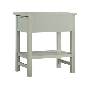 English Elm Finley Rustic 1-Drawer Nightstand with Open Shelf, Distressed Wood Finish, Dovetail Drawer Craftsmanship Antique Gray B050P376952