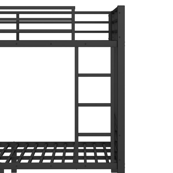 English Elm Full Metal Bunk Bed For Teens - Space-Saving Full Over Full Design With Storage Shelves & Drawers, Black W1580S00234