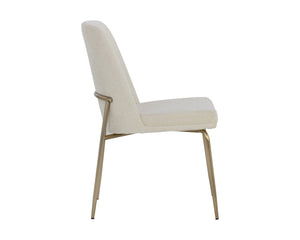 Sunpan Zeke Dining Chair - Elegant Comfort with Classic Silhouette for Modern Living Spaces and Dining Areas Antique Brass / Bergen Ivory