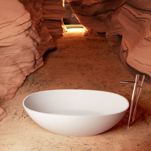 English Elm 65" Stone Resin Freestanding Soaking Tub Ergonomic Spa Bathtub Matte Finish Cupc W1920P385625
