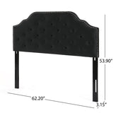 Hearth and Haven Queen & Full Sized Headboard with Button-Tufted Textures and Diamond Stitching, Black 57877.00NVLTBLK