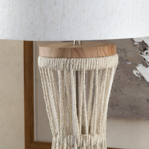 Crestview Collection 30.5"H Hemp Table Lamp - Coastal Charm With Rustic Hemp Rope & Polished Nickel Base For Style   Cvnzam008