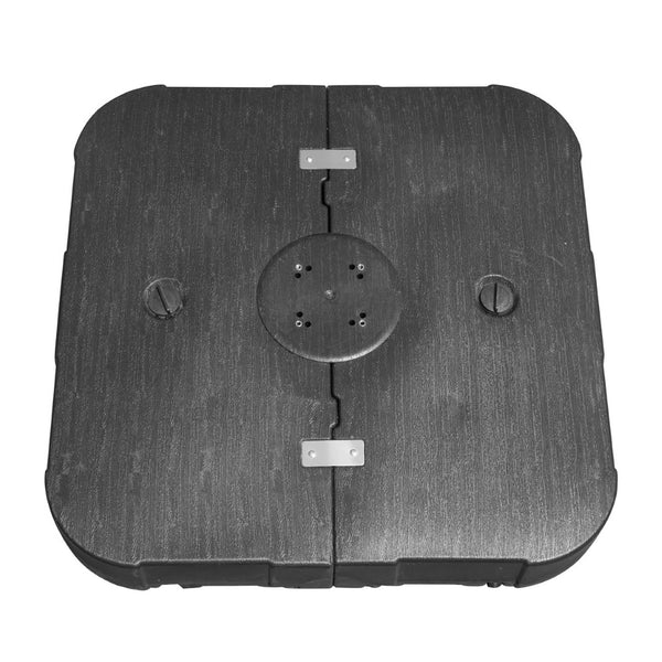 English Elm Patio Umbrella Base With Wheels - Heavy-Duty 300Lb Square Design For Offset Umbrellas, Black Finish W1859P304037-GIGA