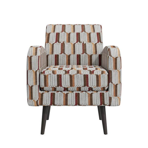 English Elm Darien Geometric Prism Upholstered Accent Armchair with Solid Wood Legs for Small Spaces Red B127P495073