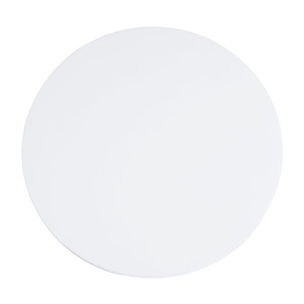 English Elm 27.5" Sculptural Round Coffee Table Hand-painted Gloss Finish for Modern Living Rooms White N772P384682W