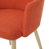 Christopher Knight Home® - Noble House - Zeila Mid Century Modern Muted Orange Fabric Dining Chair with Light Brown Wood Finished Metal Legs - Set of 2