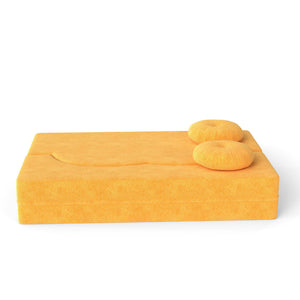 English Elm Folding Foam Futon Sofa Sleeper Twin Size Floor Lounger for Guest or Studio Use Yellow W2353P388490