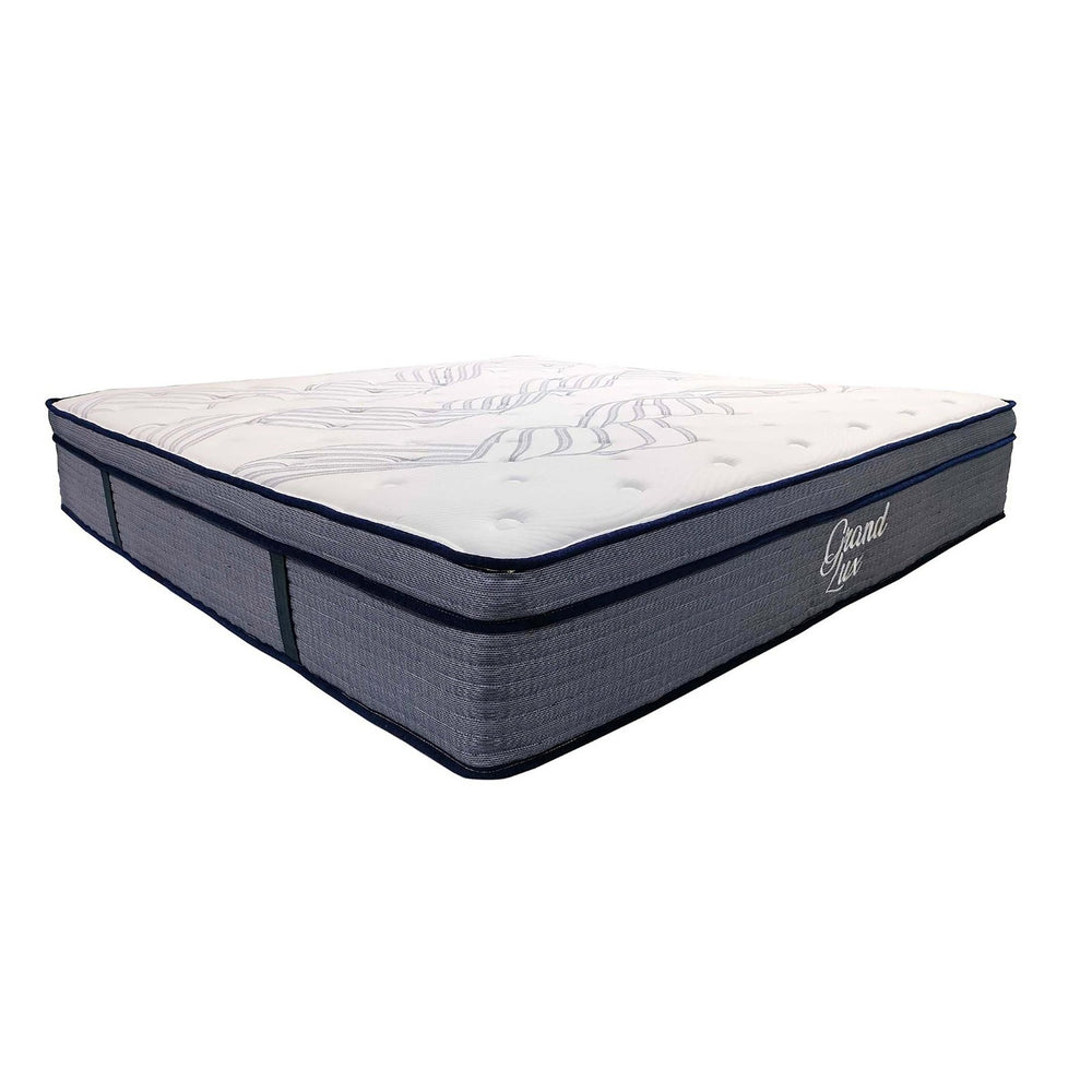 English Elm 14 Pocket Coil Hybrid Mattress 14 in. Full - Pressure-Relief Foam Layers, Breathable Knit Cover, Supportive डिजाइन Grey+White 56 L x 13 W x 13 H B011P203026