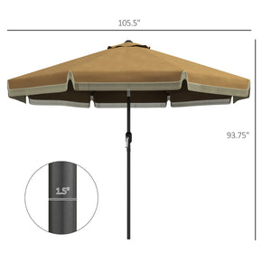 English Elm Outsunny 9Ft Ruffled Patio Umbrella With Crank & Tilt, Stylish Sunshade For Gardens, Decks & Pools W2225P200641-GIGA