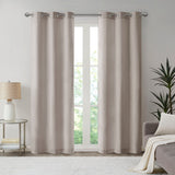 Madison Park Galen Casual Basketweave Room Darkening Curtain Panel Pair MP40-7923 Taupe