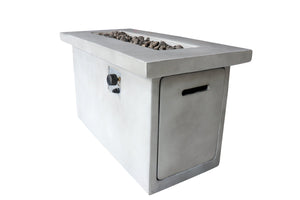 English Elm 24'' Concrete Propane/Natural Gas Outdoor Fire Pit Table with 50,000 BTU, Stainless Steel Burner, Weather-Resistant Gray B120P247439