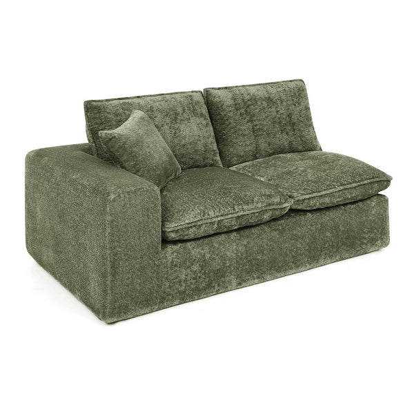 English Elm 107'' Boucle L-shaped Sectional with Reversible Chaise Deep Foam Seat Living Room Green W1413S00168