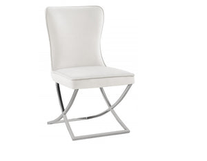 English Elm Modern Tufted Velvet Dining Chairs Glam Button Back Chrome Legs Set of Two B011P446648