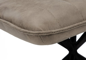 English Elm Dining Chair Set Of 2 - Modern Upholstered Armless Side Chairs In Taupe With Black Metal Legs B2710P218848