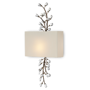 Crystal Bud Wall Sconce - Elegant Faceted Crystals and Rust-Colored Metal Shade for Timeless Decor