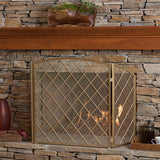 Christopher Knight Home® - Noble House - Amiyah 3 Panelled Iron Fireplace Screen