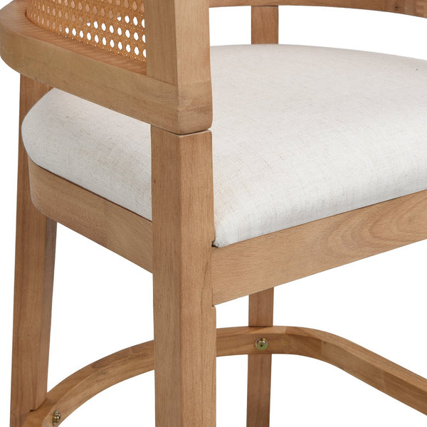 English Elm Christopher Knight Home® - Wood Upholstered Arm Counter Stools Set Of 2 - Beige & Natural Oak, Stylish & Comfortable Design N771P265580Q
