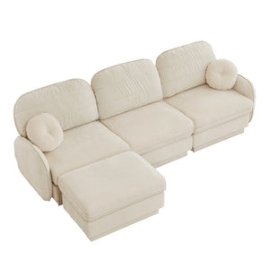 English Elm 105" Chenille Cloud Sofa Deep Seat Three Seater with Quilted Back for Living Room W714S01751