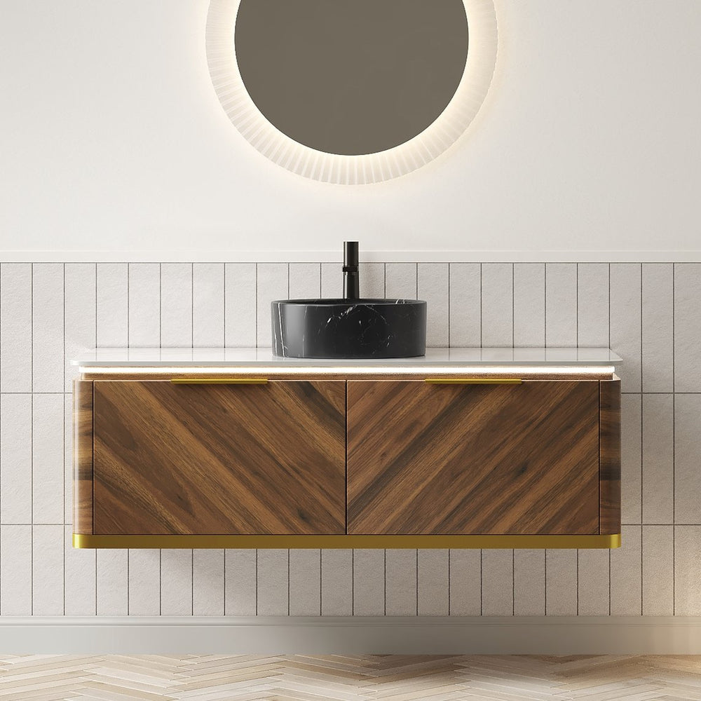 English Elm Dipa 48 Inch Floating Bathroom Vanity Walnut Cabinet Sintered Stone Top Led Sensor W2615S00576