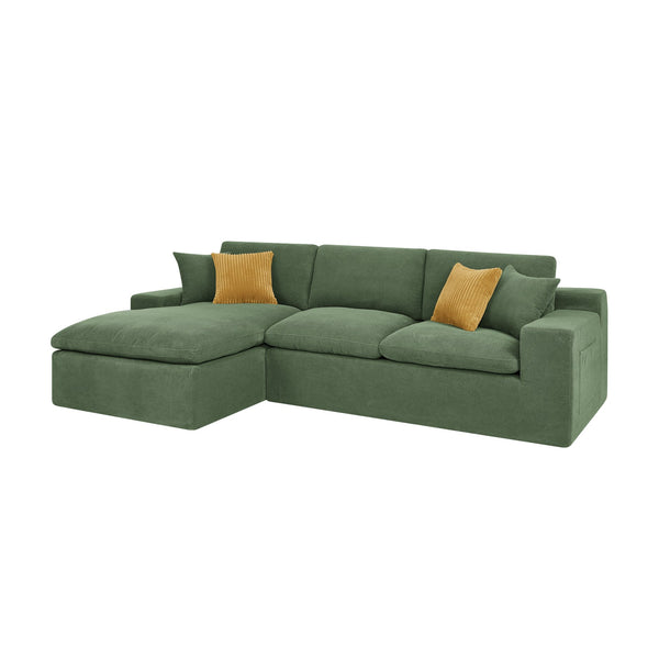 English Elm Coffee-bean Sculptural Sectional Sofa with Pod Cushions for Modern Living Rooms B2748S00126
