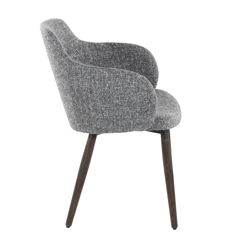 English Elm Dining/accent Chair Set of 2 Walnut Wood Legs Grey Upholstered Farmhouse Seating B202S02191