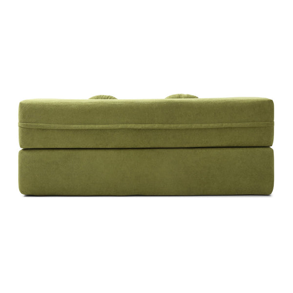 English Elm 2-in-1 Folding Floor Sofa Foam Sleeper Twin Futon Couch for Compact Living Spaces Green W1117P419825