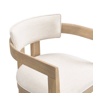 English Elm Christopher Knight Home® - N771P197053H Bouclé Upholstered Dining Chair with Wire-Brushed Rubberwood Frame, Modern Comfort Beige N771P361737A