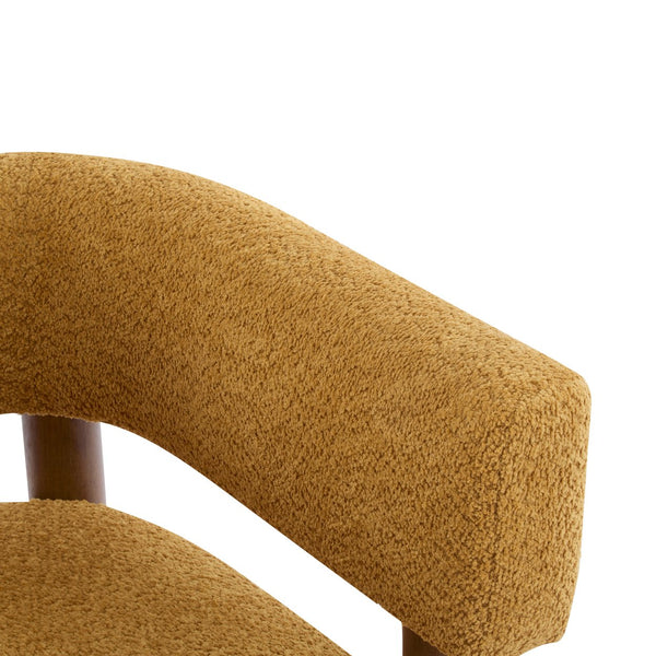 English Elm Christopher Knight Home® - Boucle Plush Bouclé Accent Chair with Rubber Wood Frame, Spring Bag Cushion for Cozy Support Yellow 30.75 L x 28.9 W x 19.25 H N776P268327T