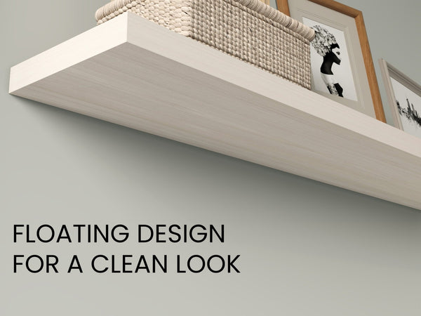 English Elm Shelves 1.5" H, 2-Tier White Washed Oak - Modern Storage Solution For Chic Living Room Décor B097P395887-GIGA
