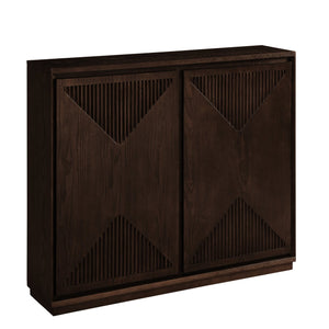 English Elm Mid Century Modern V-Shape Storage Cabinet - Stylish Buffet With Versatile Use For Home & Office Spaces W1801P362146