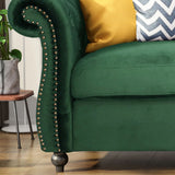 Christopher Knight Home® - Noble House - - Durable 3-Seater Emerald Velvet Sofa, Combining Luxurious Comfort With Timeless Design, Perfect For Elegant Living Spaces, Featuring Plush Upholstery For Relaxation And A Touch Of Sophisticated Style