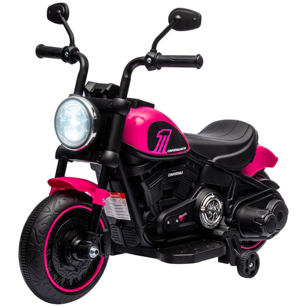 English Elm Aosom 6v Battery Ride-on Motorbike for Toddlers with Training Wheels and Headlight W2225P229367