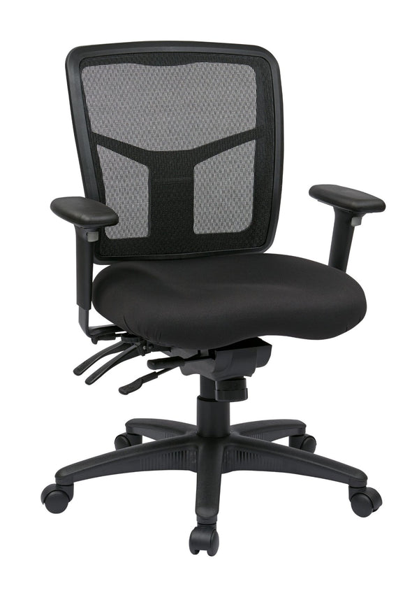 OSP Home Furnishings Progrid® Mid Back Ergonomic Mesh Office Chair with Lumbar Support and Pneumatic Lift 92893-30