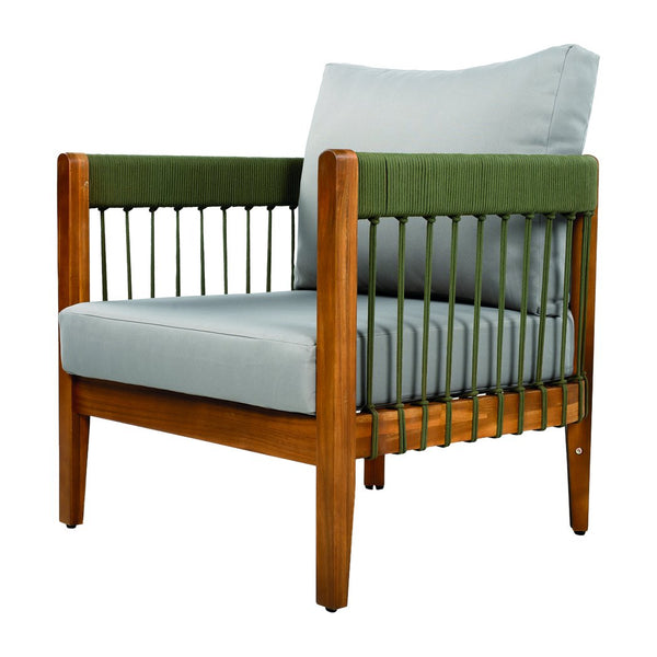 English Elm Christopher Knight Home® - [Set Of 2] Stylish Acacia Wood Outdoor Lounge Chairs With Handwoven Rope & Water-Resistant Cushions N767P265743E_2