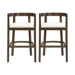 English Elm Christopher Knight Home® - Bar Stools Set Of 2 - Contemporary Rubberwood Design With Soft Upholstered Comfort For Home Bars N771P284165T