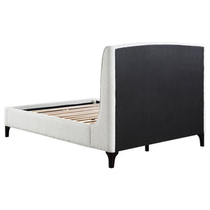 English Elm Theodore Boucle Wingback Queen Bed Sculptural Upholstered Frame for Modern Bedrooms B062S01637
