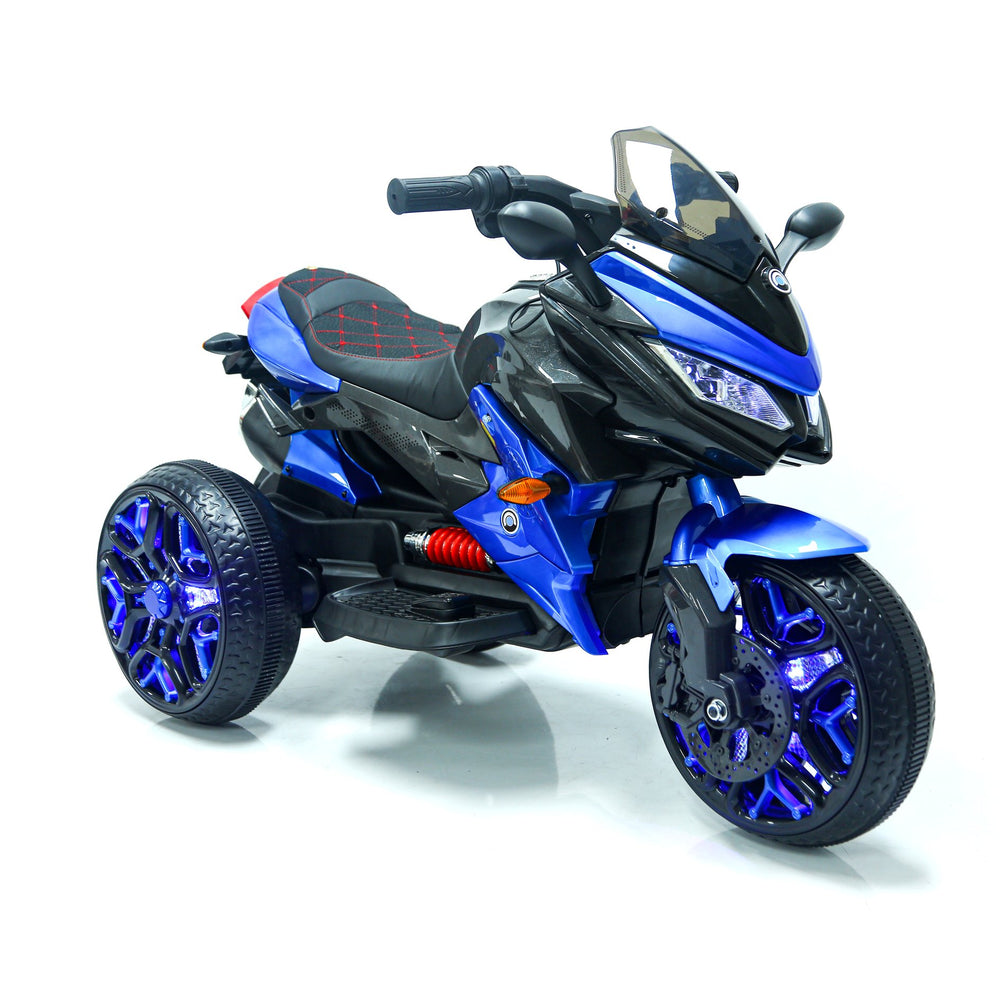 English Elm Kids Electric Three Wheel Motorcycle with Led Lit Wheels Pu Seat and Bluetooth Audio W1760P252040