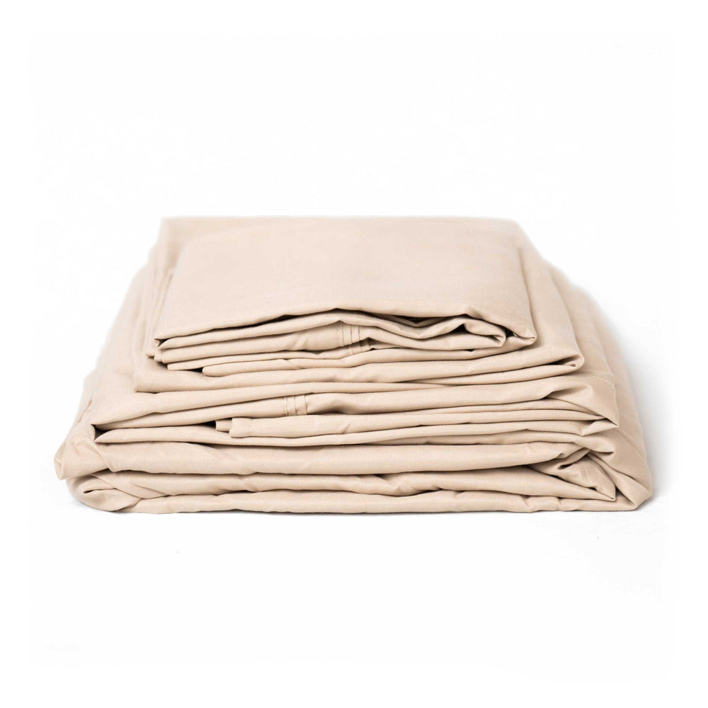 English Elm Thread™ Bamboo Rayon Sheet Set Silky Soft Moisture Wicking Hypoallergenic Bedding Khaki B337P356788