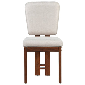 English Elm TOPMAX Solid Wood Extendable Dining Set with 18" Removable Leaf, Bench & 4 Upholstered Chairs, Espresso SP000090AAP