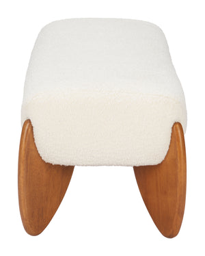 Zuo Modern Charm Bench Ivory - Elegant 100% Polyester Upholstered Seating With Durable Rubberwood Frame For Style White 100% Polyester,Rubberwood 110660-zuo-modern