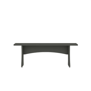 English Elm Coney Dining Bench with Curved Silhouette and 550 lb Capacity, Sleek MDF Frame for Modern Homes Charcoal grey B365P398209