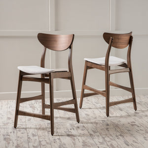 English Elm Christopher Knight Home® - Counter Height Chair - Elegant Light Beige Upholstered Seat With Sturdy Wood Frame For Style & Comfort 58914.00WNT