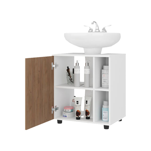 English Elm Pascuale Compact 22" Under-Sink Cabinet with Central Cut-Out, Dual Side Shelves & Double Door Storage B070P363809