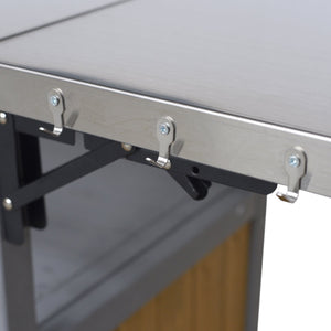 English Elm 54.33" Farmhouse Outdoor Kitchen Cart Solid Fir Frame Steel Top Storage Bbq Prep Blue Gray,Walnut Brown N767P379702B