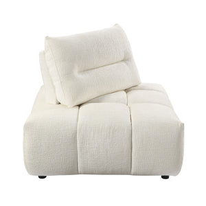 English Elm Loanna Beige Linen Modular Sectional with Chaise, Ottoman & Adjustable 13" Seat-Back for Flexibility B2726S00386