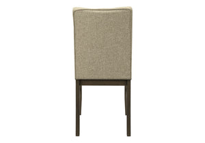 English Elm Dining Chair Set of 2 Tufted Brown Fabric Grey Wood Frame Transitional Seating B2710P461769