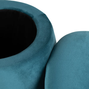 Crestview Collection Modern Velvet Ottoman: Stylish Mushroom-inspired Accent With Hidden Storage For Chic Living Spaces Teal Solid Wood Evfzr3907teal