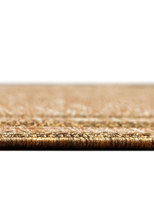 Unique Loom Outdoor Border Multi Border Machine Made Border Rug Tan, Light Brown 6' 1" x 6' 1"