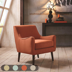 JLA Home Madison Park - Mid-Century Burnt Orange Accent Chair with Curved Silhouette, Tapered Espresso Legs & Removable Cushion FPF18-0219