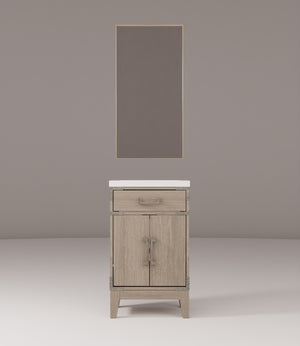 English Elm Grey Oak Single Bath Vanity Set With Acrylic Countertop & Mirror - Ideal For Small Spaces! B2731S01450